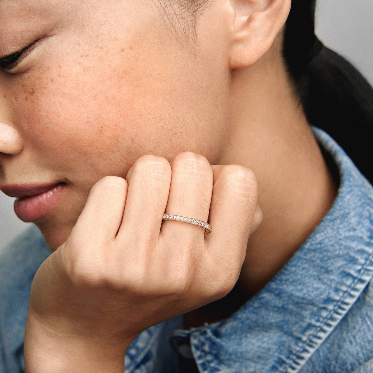 ROSE Ring Unendliche Herzen Zirkonia