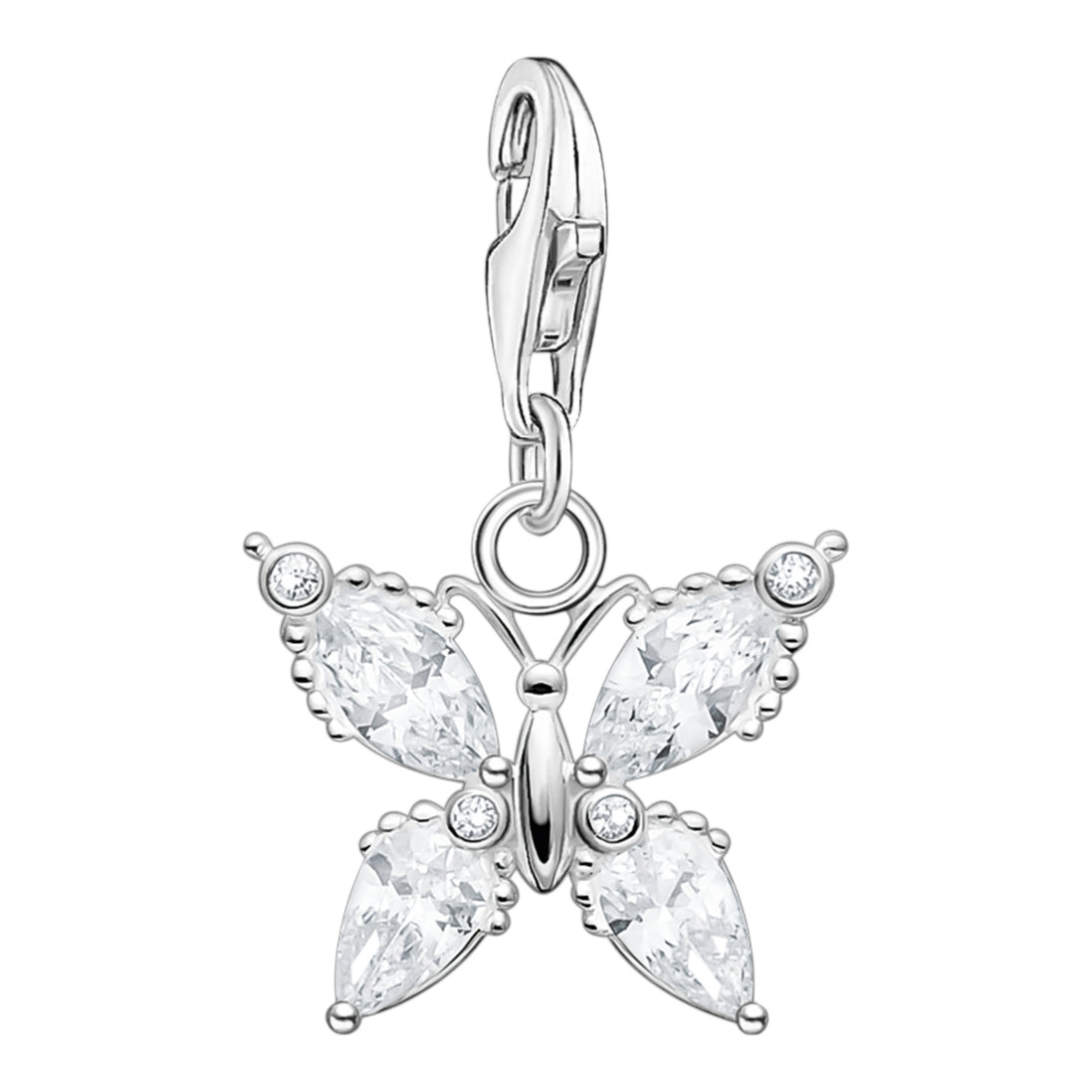 Charm-Anhänger "Schmetterling" silber/weiss