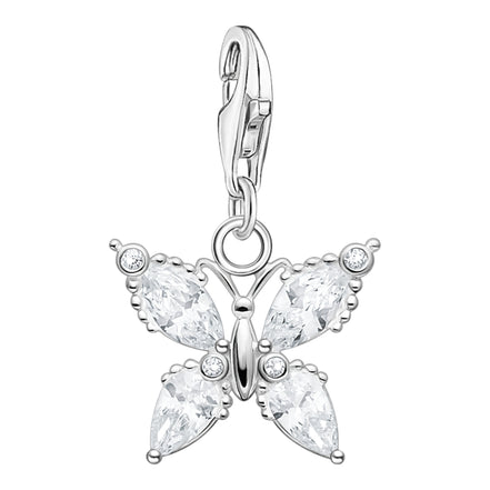 Charm-Anhänger "Schmetterling" silber/weiss