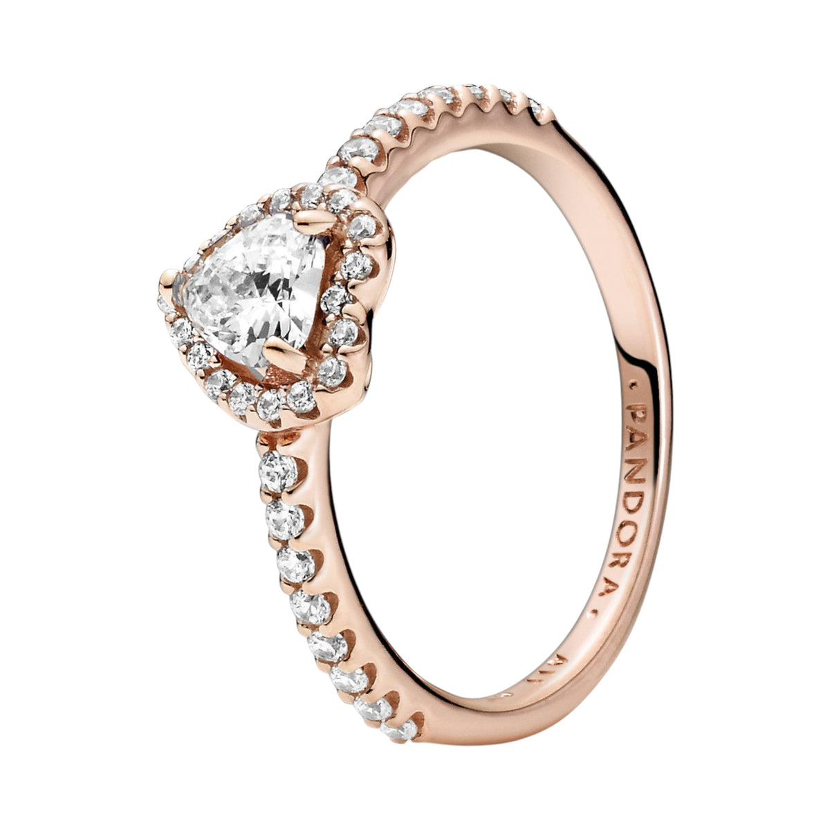 Ring Rosé funkelndes Herz rosévergoldet Zirkonia