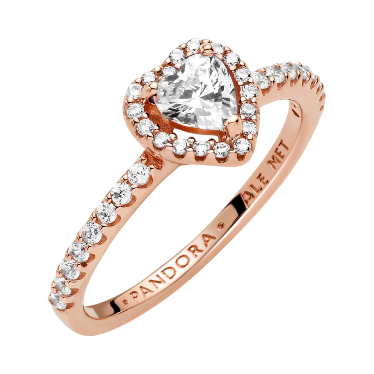 Ring Rosé funkelndes Herz rosévergoldet Zirkonia