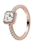 Ring Rose Funkelnder Strahlenkranz, quadratisch 18