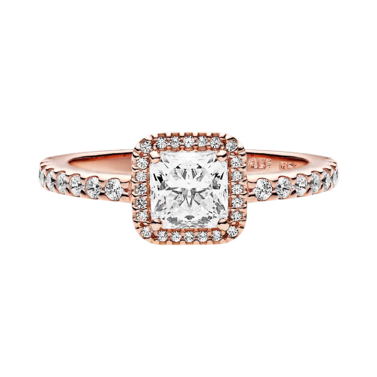 Ring Rose Funkelnder Strahlenkranz, quadratisch 18