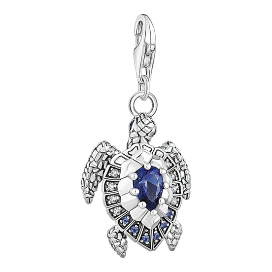 Anhänger "Schildkröte mit blauen Steinen" Silber