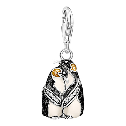 Charm-Anhänger kuschelnde Pinguine