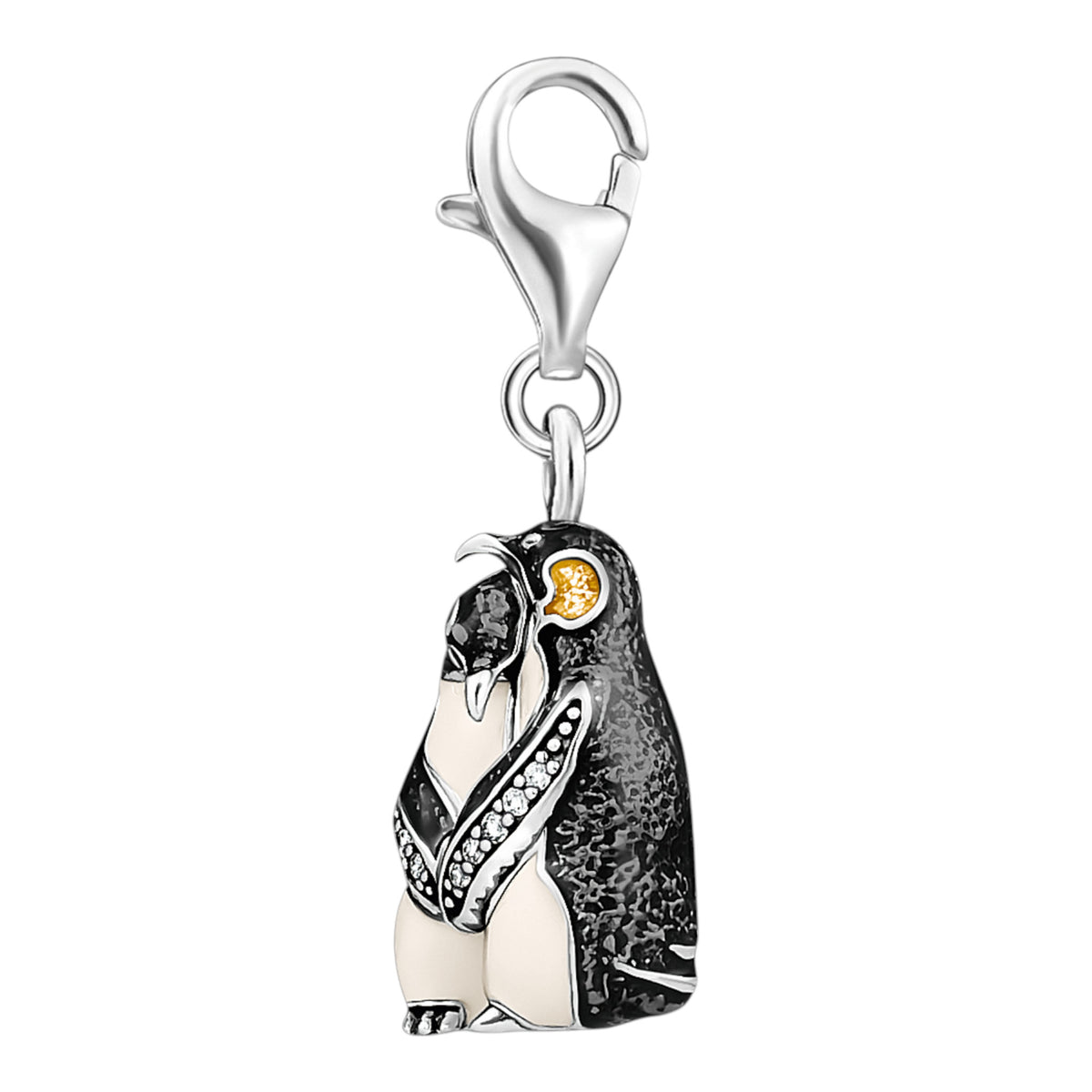 Charm-Anhänger kuschelnde Pinguine