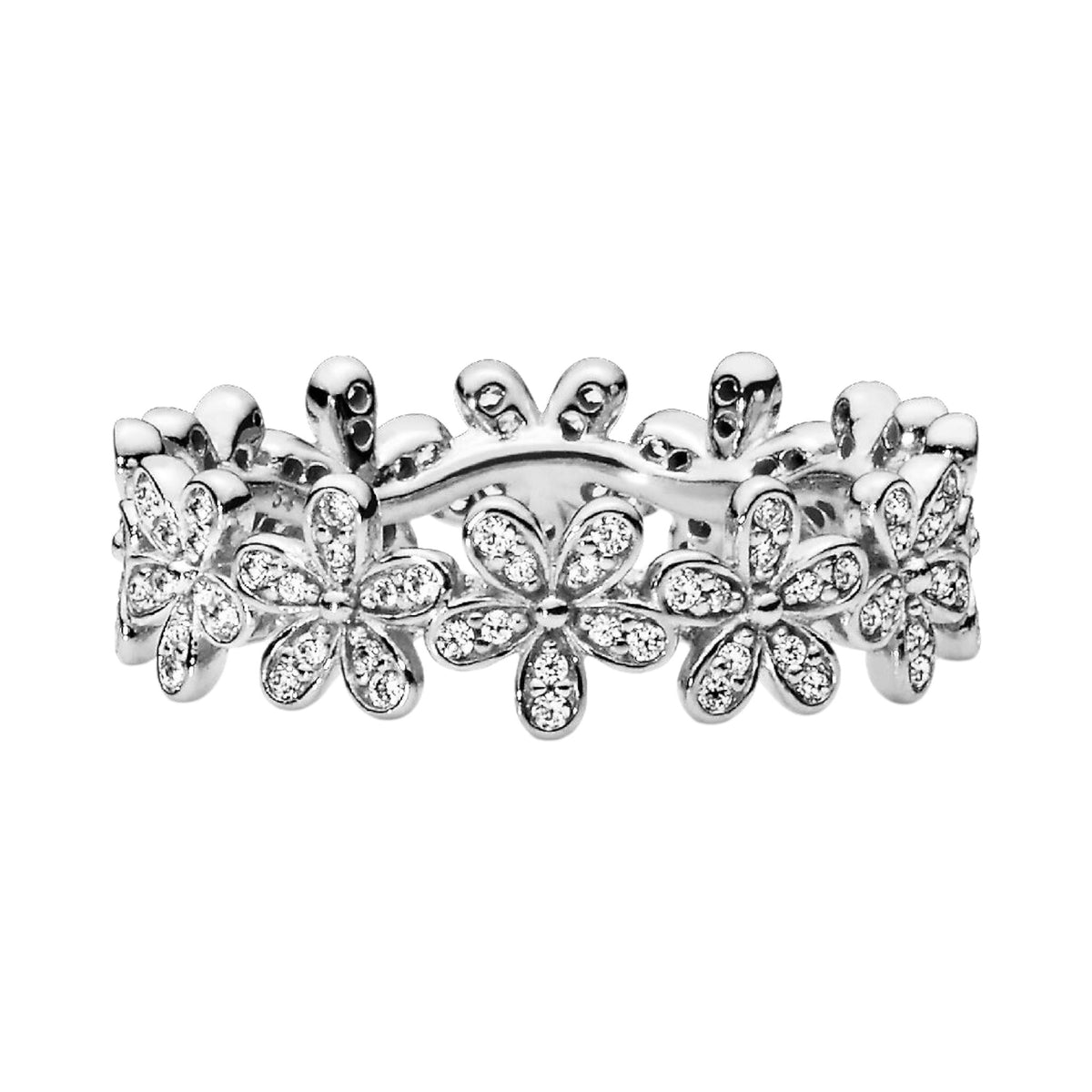 Blumen-Ring mit Zirkonia