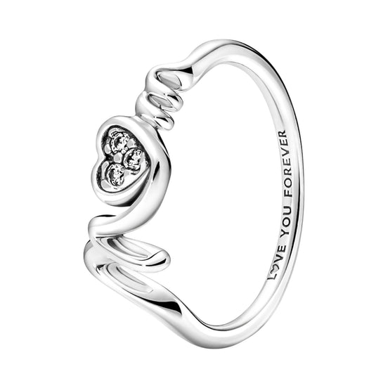 Damen Ring MOM mit Herz Silber mit Zirkonia