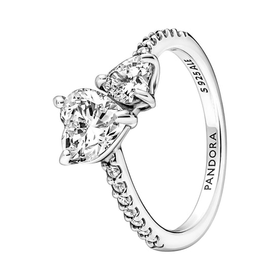 Damen Ring Silber Herzen mit Zirkonia