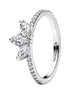Ring Timeless funkelnde Blattgruppierung Silber