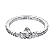 Ring Timeless funkelnde Blattgruppierung Silber