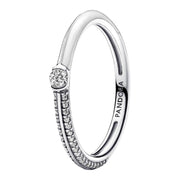 Ring mit Zirkonia und weißer Emaille