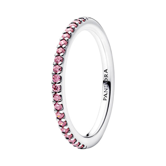Ring pinkes Band silbefarben