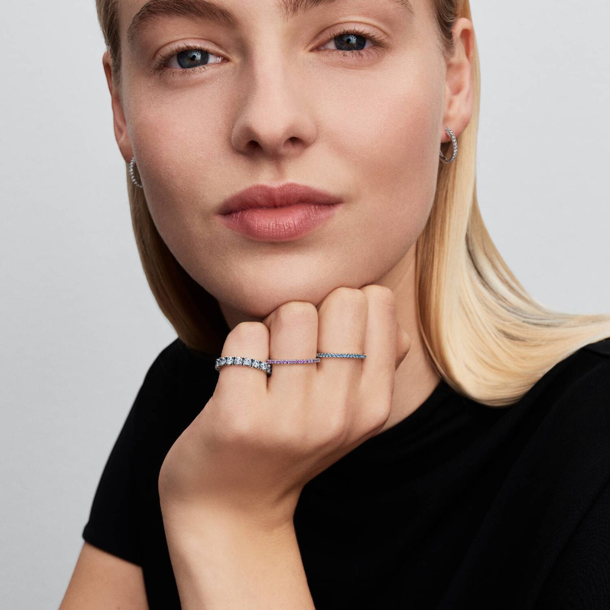TIMELESS Ring Half-Eternity Lila