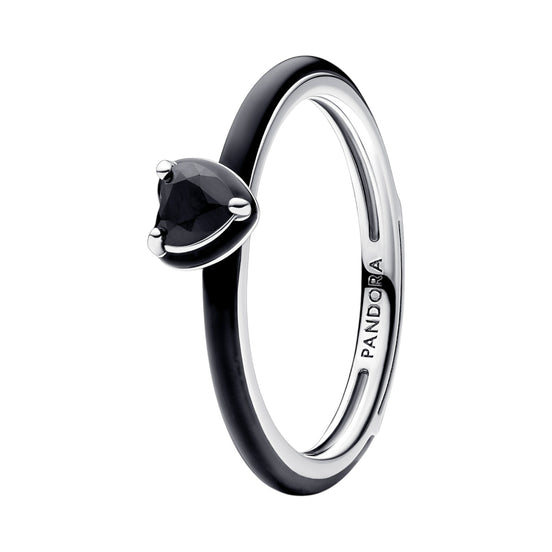 Ring ME Schwarzes Herz Silber