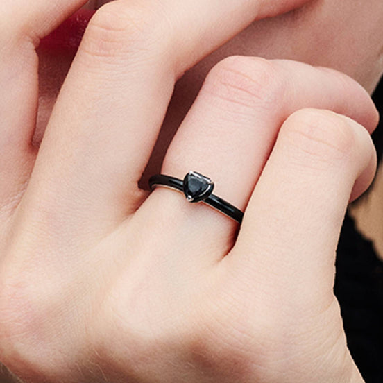Ring ME Schwarzes Herz Silber