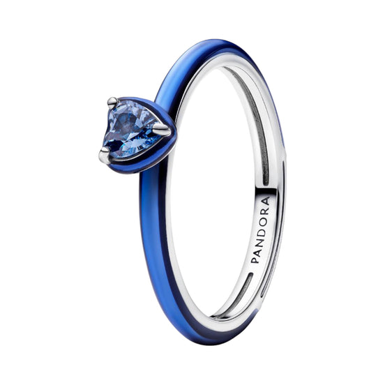 ME Ring blaues Chakra Herz silberfarben