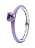 ME Ring lila Chakra Herz silberfarben