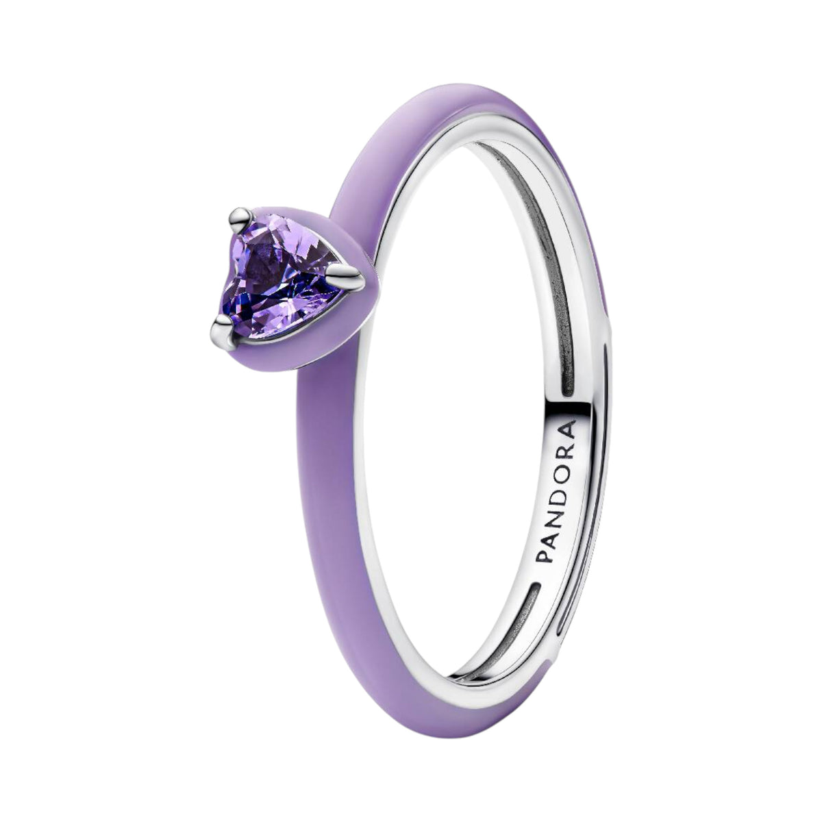 ME Ring lila Chakra Herz silberfarben