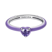 ME Ring lila Chakra Herz silberfarben