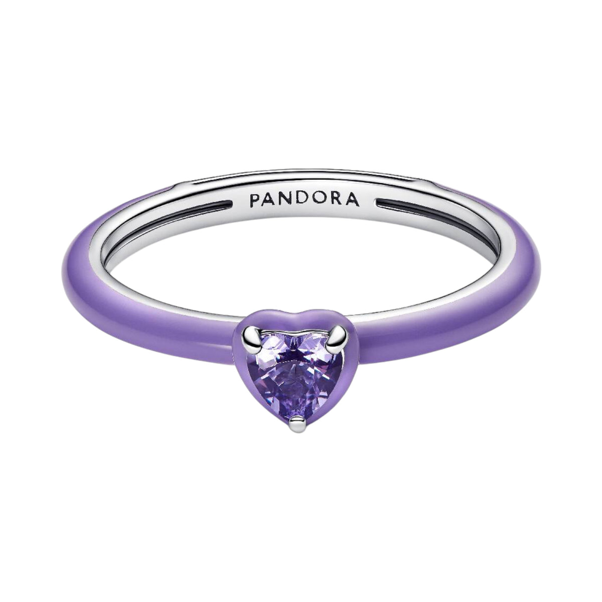 ME Ring lila Chakra Herz silberfarben