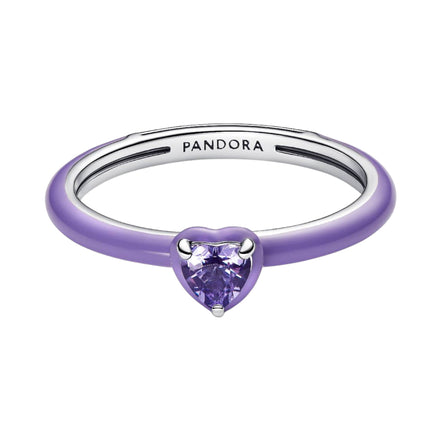 ME Ring lila Chakra Herz silberfarben