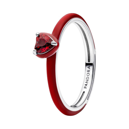 ME Ring rotes Chakra Herz silberfarben