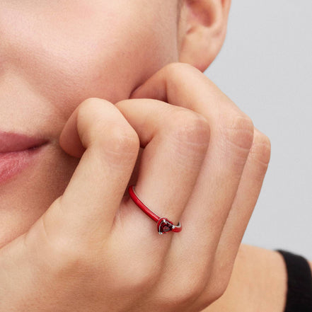 ME Ring rotes Chakra Herz silberfarben