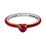 ME Ring rotes Chakra Herz silberfarben