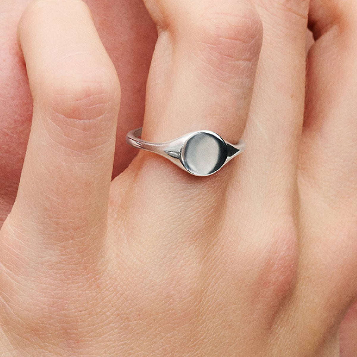 Ring gravierbares Siegel Silber