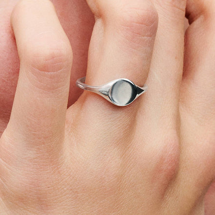Ring gravierbares Siegel Silber