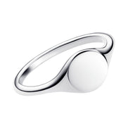 Ring gravierbares Siegel Silber