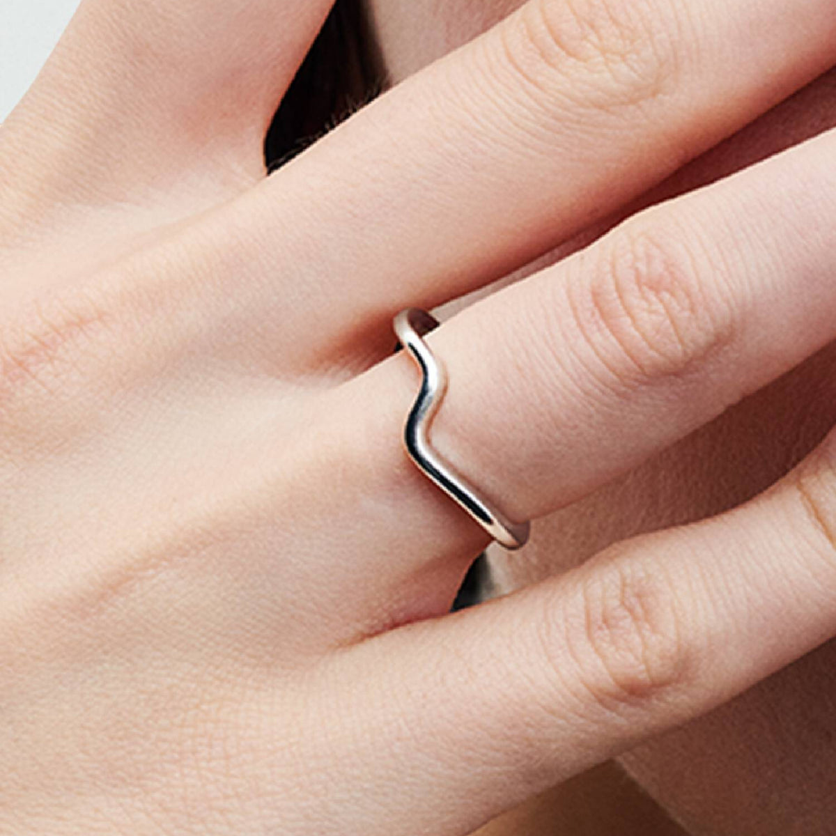 Ring Polierte Welle Silber