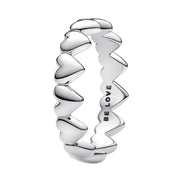 MOMENTS Ring Herz Reihe Silber Stapelbar