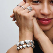 MOMENTS Ring Herz Reihe Silber Stapelbar
