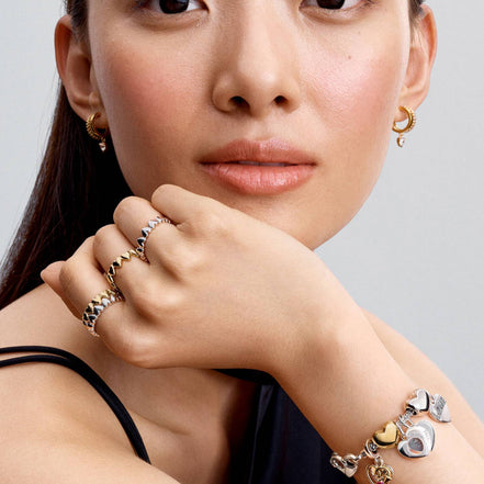 MOMENTS Ring Herz Reihe Silber Stapelbar