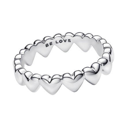 MOMENTS Ring Herz Reihe Silber Stapelbar