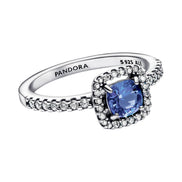 TIMELESS Ring Halo Blau Quadrat