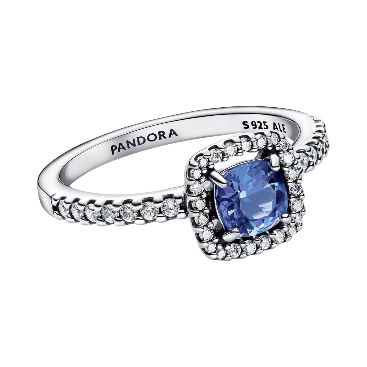 TIMELESS Ring Halo Blau Quadrat