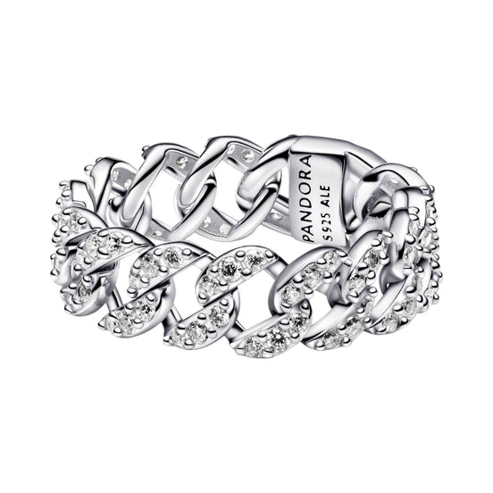 TIMELESS Ring Kette Zirkonia Silber