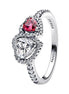 TIMELESS Ring Halo Herz Rot