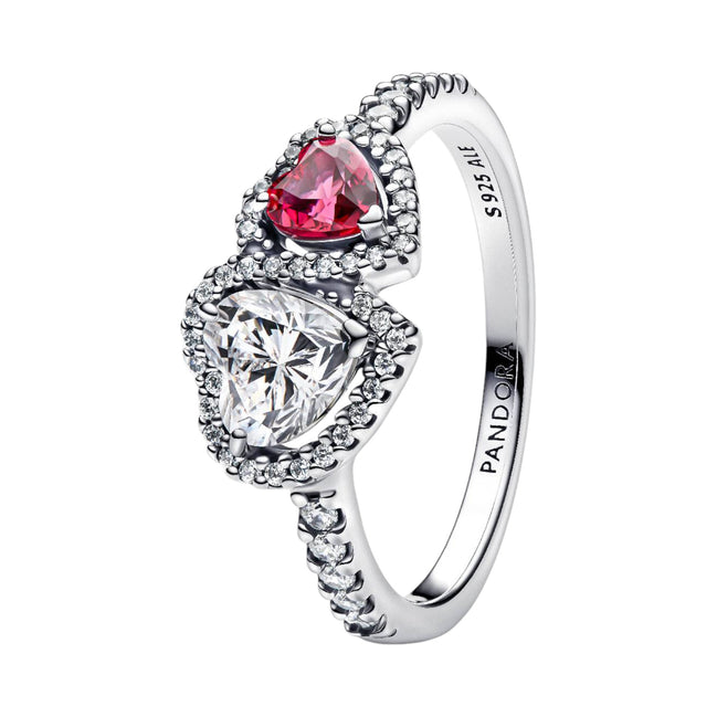 TIMELESS Ring Halo Herz Rot