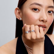 TIMELESS Ring Halo Herz Rot