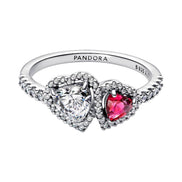 TIMELESS Ring Halo Herz Rot