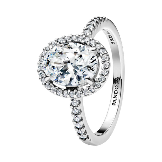 TIMELESS Ring funkelndes Oval silber