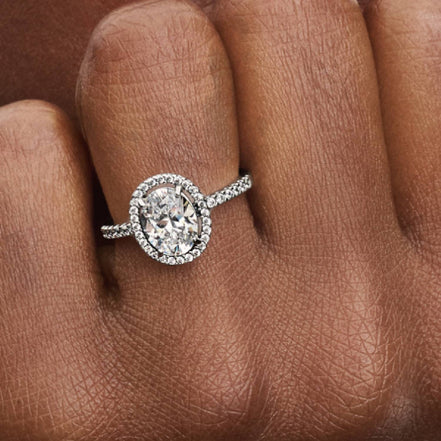 TIMELESS Ring funkelndes Oval silber