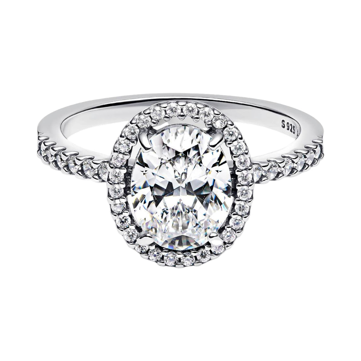 TIMELESS Ring funkelndes Oval silber