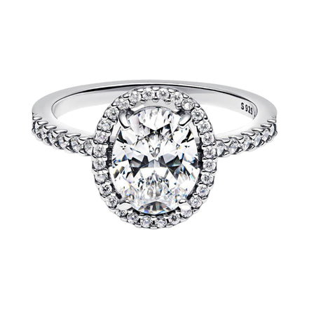 TIMELESS Ring funkelndes Oval silber
