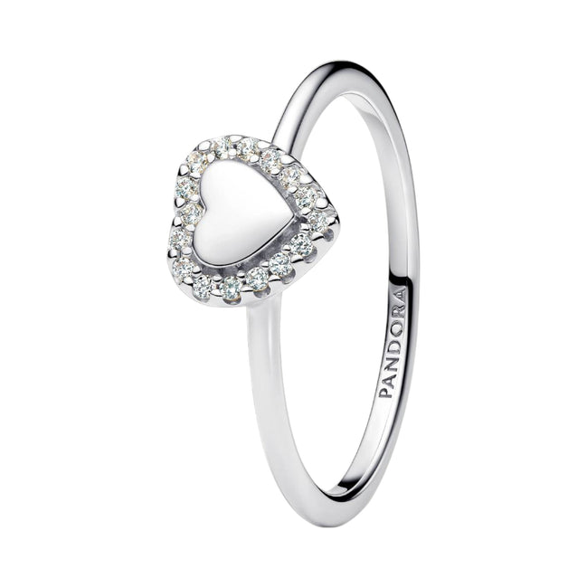 TIMELESS Ring Halo Herz silber
