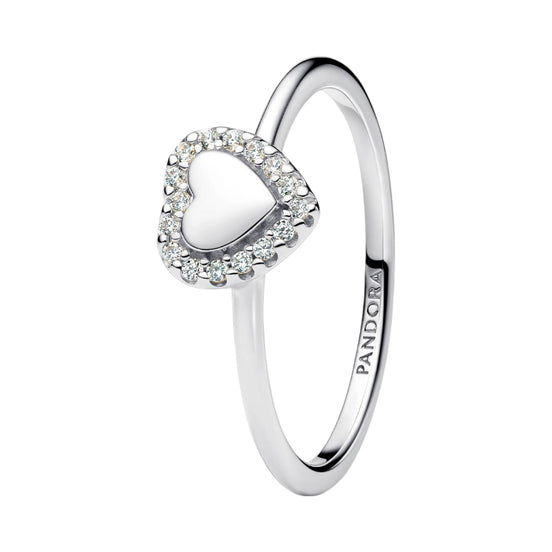 TIMELESS Ring Halo Herz silber